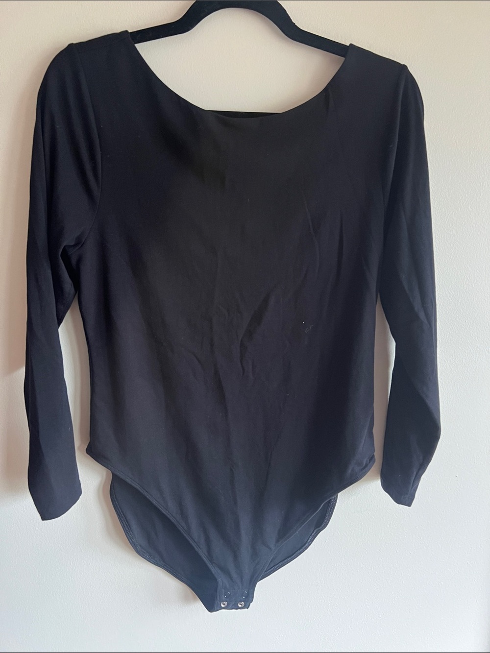 Old Navy Black Long Sleeve Scoop-Neck Bodysuit